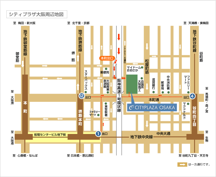 シティプラザ大阪周辺地図